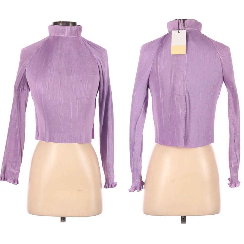 NWT Kourt Purple Long Sleeve Blouse